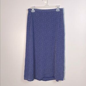 Vintage 100% Silk Elegant Blue Patterned Skirt